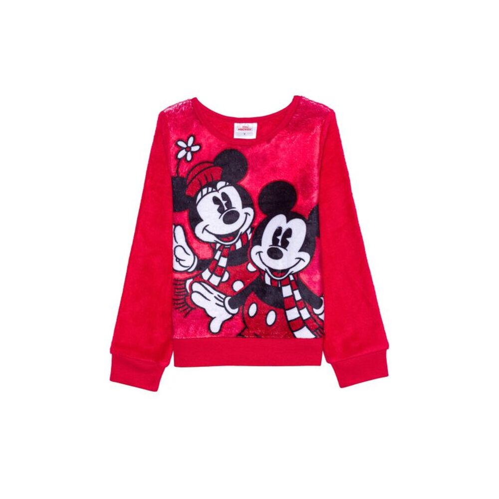 Disney Toddler Girls Minnie Mickey Cozy Pullover Sweatshirt